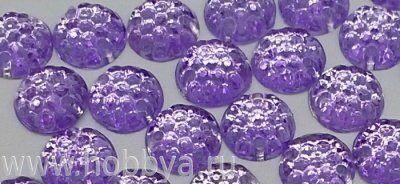 Стразы пришивные Z8 пластиковые (круг), цвет фиолетовый (50 шт )